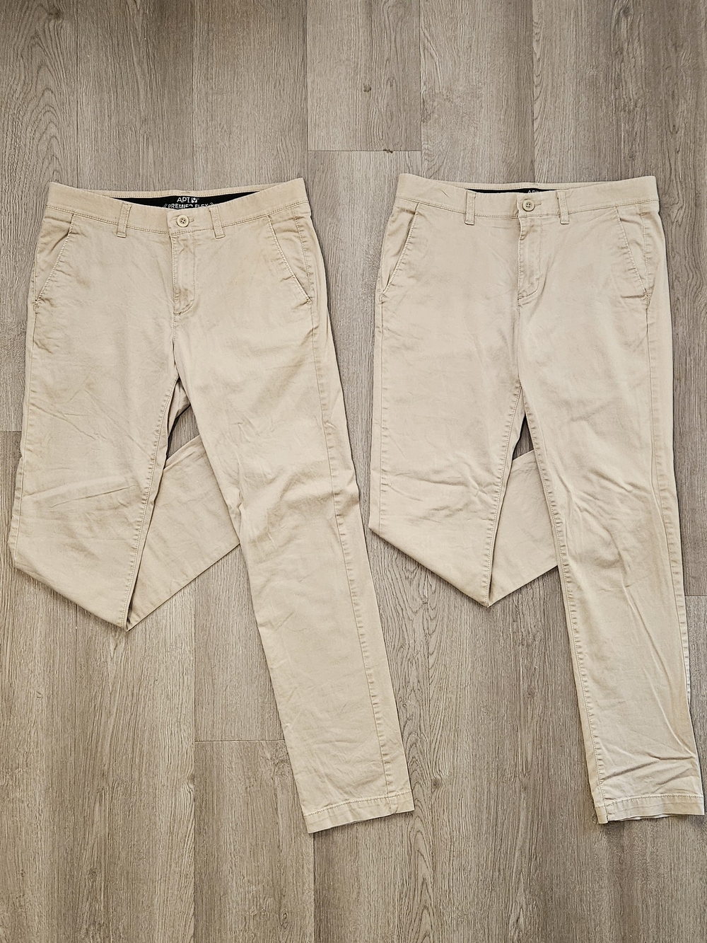 (Lot of 2) Apt. 9 Men's Khaki Beige Chino Pants 30x30- Slim Fit
